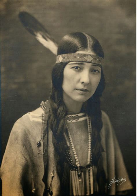 Black And White Image Of Authentic Native American Woman