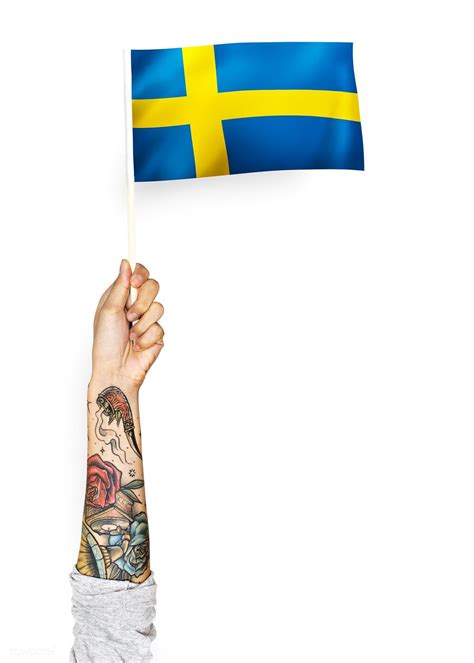 Person Waving The Flag Of Kingdom Of Sweden Free Image By Rawpixel