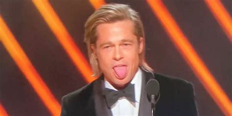 comments by celebs on brad pitt s tongue at the 2020 oscars paper
