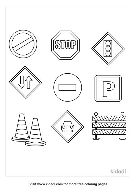 road signs coloring pages coloring home