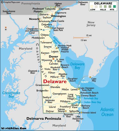 map  delaware large color map