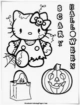 Halloween Coloring Kitty Hello Pages Printable Hellokitty Barbie Colouring Color Kids Sheets Part Print Book Fun Freelargeimages Cute sketch template