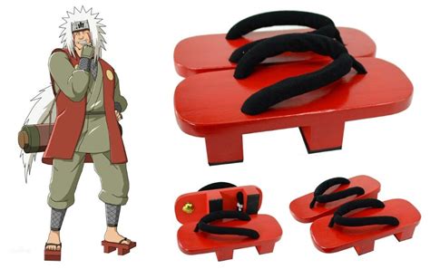 moccasins jiraiya cosplay shoes high heel geta clogs shoes boots paulownia pulley red slippers