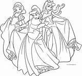 Coloring Princess Three Disney Dance Pages Wecoloringpage sketch template