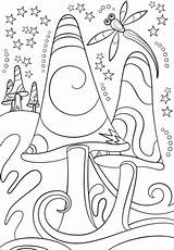 Trippy Shrooms Supercoloring Sztuki Drukuj Psychedelic sketch template
