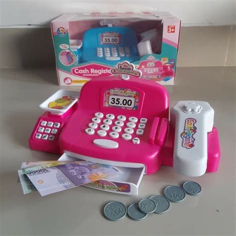 jual mainan kasir kasiran anak baterai cash register batre edukatif