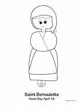 Bernadette Saint Coloring Sheet Catholic sketch template
