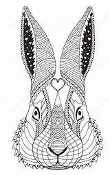 Coloring Pages Rabbit Zentangle Face Mandala Animal Designs Sheets Head Choose Board sketch template