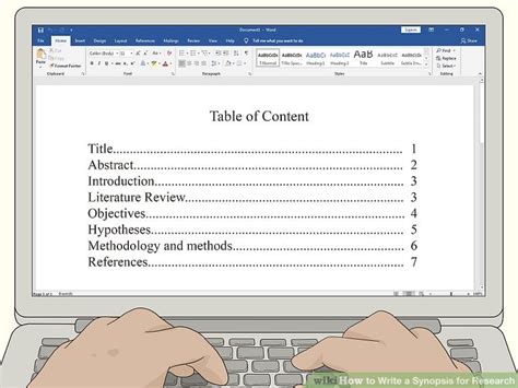 write  synopsis  research  steps  pictures