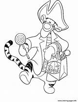 Coloring Pages Trick Treat Halloween Disney Printable Tigger Treating Info Sheets sketch template