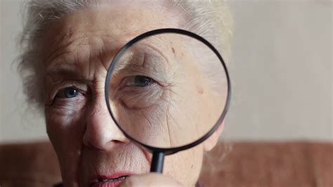 lady    magnifying glass stock video footage