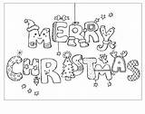 Christmas Coloring Cards Pages Card Printable Merry Kids December Drawing Color Postcard Print Happy Draw Colouring Colour Sheets Greeting Holiday sketch template
