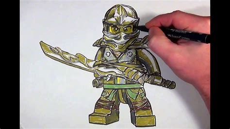 draw golden ninja  ninjago lego youtube