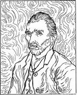 Gogh Van Coloring Autoportrait Pages Printable Adult sketch template