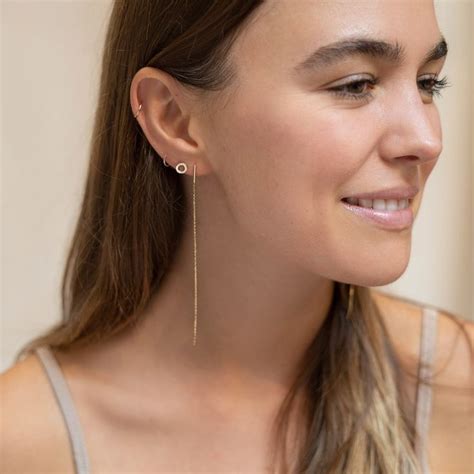earrings  wear   earrings solid gold jewelry chain earrings