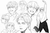 Bts Coloring Pages Print Taehyung Drawing Drawings Kpop Coloringbay Fanart Fan Choose Board sketch template