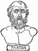 Philosopher Plato Clipart Drawing Cliparts Athenian Bust Library sketch template