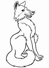 Fox Coloring Pages Printable Red sketch template