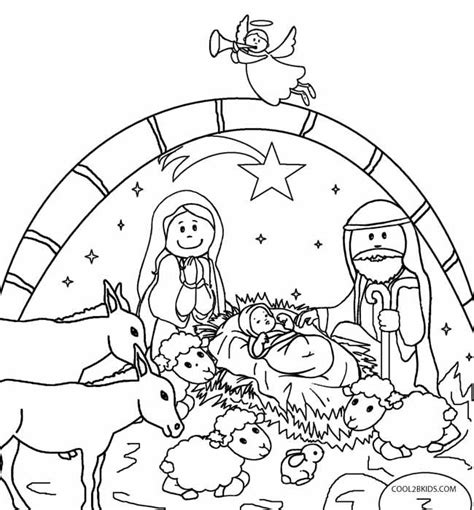 printable nativity scene coloring pages  kids coolbkids