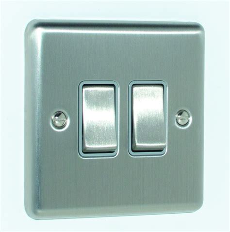 gang   switch satin stainless steel