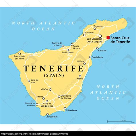 tenerife island political map part   canary stock photo  panthermedia stock