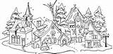 Christmas Town Coloring Stampin Sold sketch template