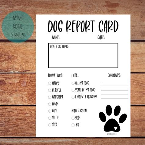 dog report card template  printable word searches