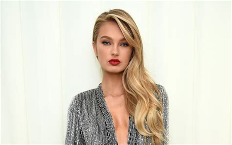 download wallpapers romee strijd 4k supermodels photoshoot beauty blonde victorias secret