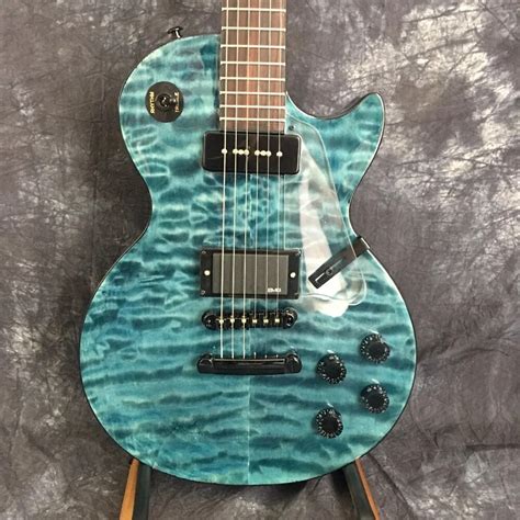 emg guitar electric guitar blue quilted maple top human good quality sound  shipping real