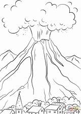 Volcano Eruption Pages Coloring Getdrawings sketch template