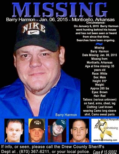 Lostnmissing Inc Missing Barry Harmon 35 Monticello Arkansas