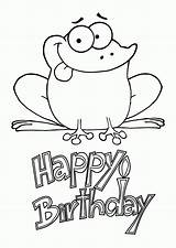 Birthday Coloring Happy Pages Frog Cards Printable Print Frogs Popular Wishing Kids Dog Easy Fun Visit sketch template