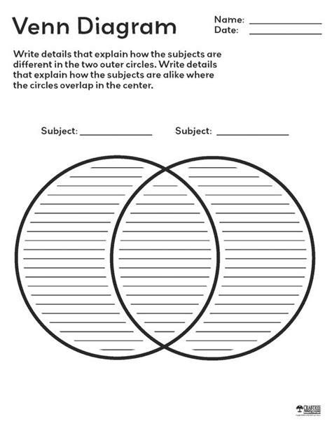 printable venn diagram  crabtree publishing educational