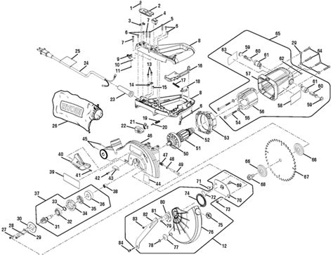 ryobi sliding compound miter  parts diagram reviewmotorsco