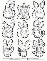 Eevee Coloring Pokemon Pages Evolutions Sylveon Printable Cute Bubakids Kids Print sketch template