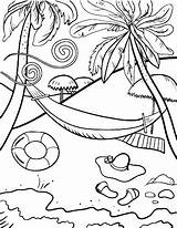 Beach Coloring Pages Scene Getcolorings Printable Color sketch template