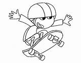 Skateboard Boy Coloring Coloringcrew sketch template