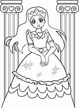 Coloring Pages Girls Print Kids Printable Princess sketch template