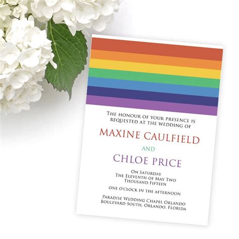 lgbt wedding invitations same sex wedding sample rainbow