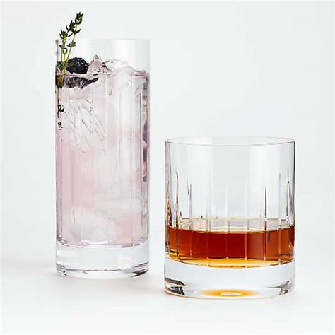 cocktail glasses and whiskey glasses crate and barrel