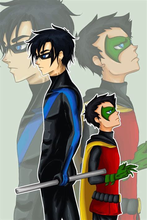 nightwing and damian by rosey so on