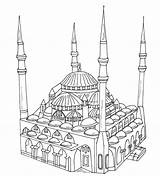 Masjid Sketsa Hitam Mewarnai Mesjid Paud Besar Sindunesia Sisi Kartun Animasi sketch template