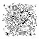 Mandalas Tangle Griffonnage Bakgrund Coloring Patterned Zen Acessar Illustrationer Soescola sketch template