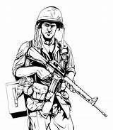 Soldados Soldado Soldaten Kleurplaat Imprimir Gi Colorir Kleurplaten Soldaat M16 Inks Vietnamoorlog Eerste sketch template