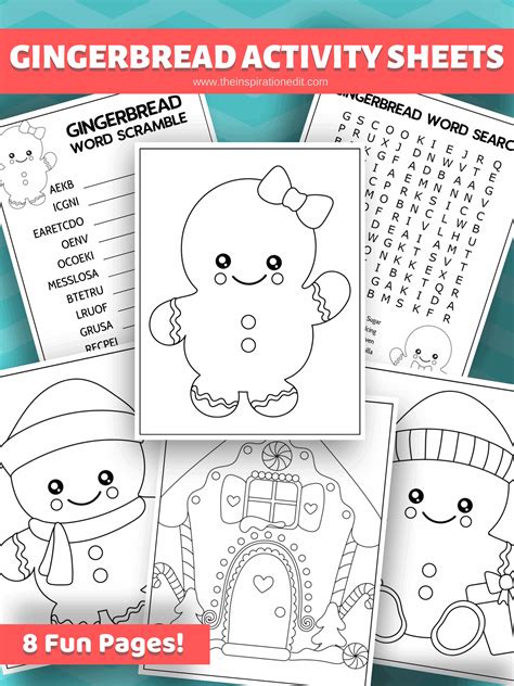 gingerbread man activity sheets  inspiration edit