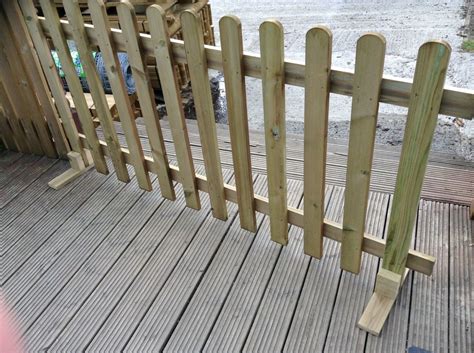 portable freestanding treated wooden ft picket fence panel ft high