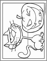 Printable Halloween Coloring Pages Cat Pumpkin Pdf Colorwithfuzzy sketch template