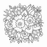 Coloring Floral Vector Ornament Botanical Adults Premium Children Background Save Line sketch template