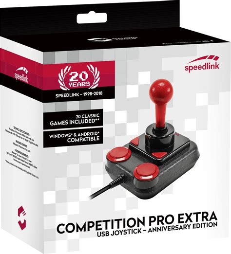 speedlink competition pro extra joystick usb pc android black red conradcom