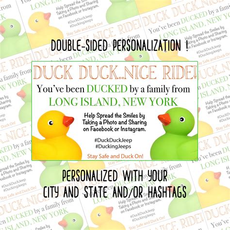 personalized laminated duck duck tags  ducks rubber etsy